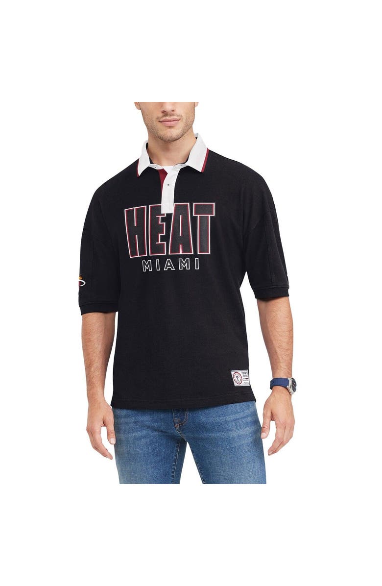 TOMMY JEANS Men's Tommy Jeans Black Miami Heat Stanley Pique Polo, Main, color, Black