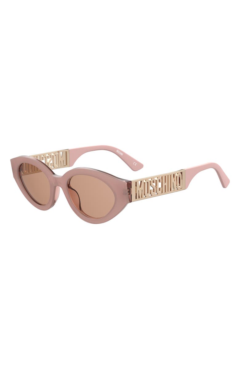 Moschino 51mm Oval Sunglasses, Alternate, color, Pink