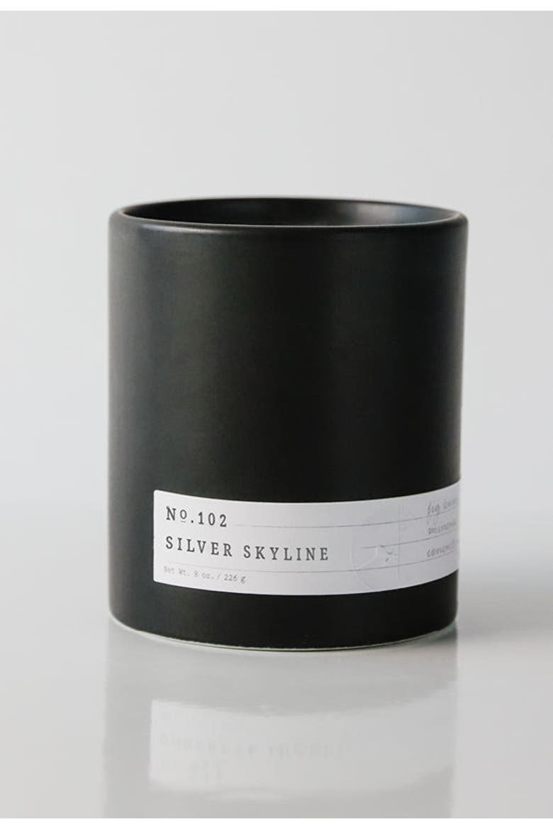 No. 102 Silver Skyline Scented Candle, Main, color, Black