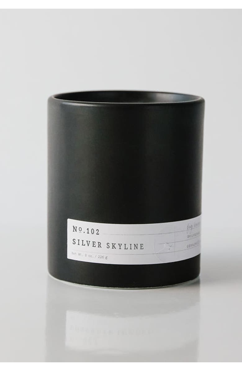 Aerangis No. 102 Silver Skyline Scented Candle, Main, color, Black