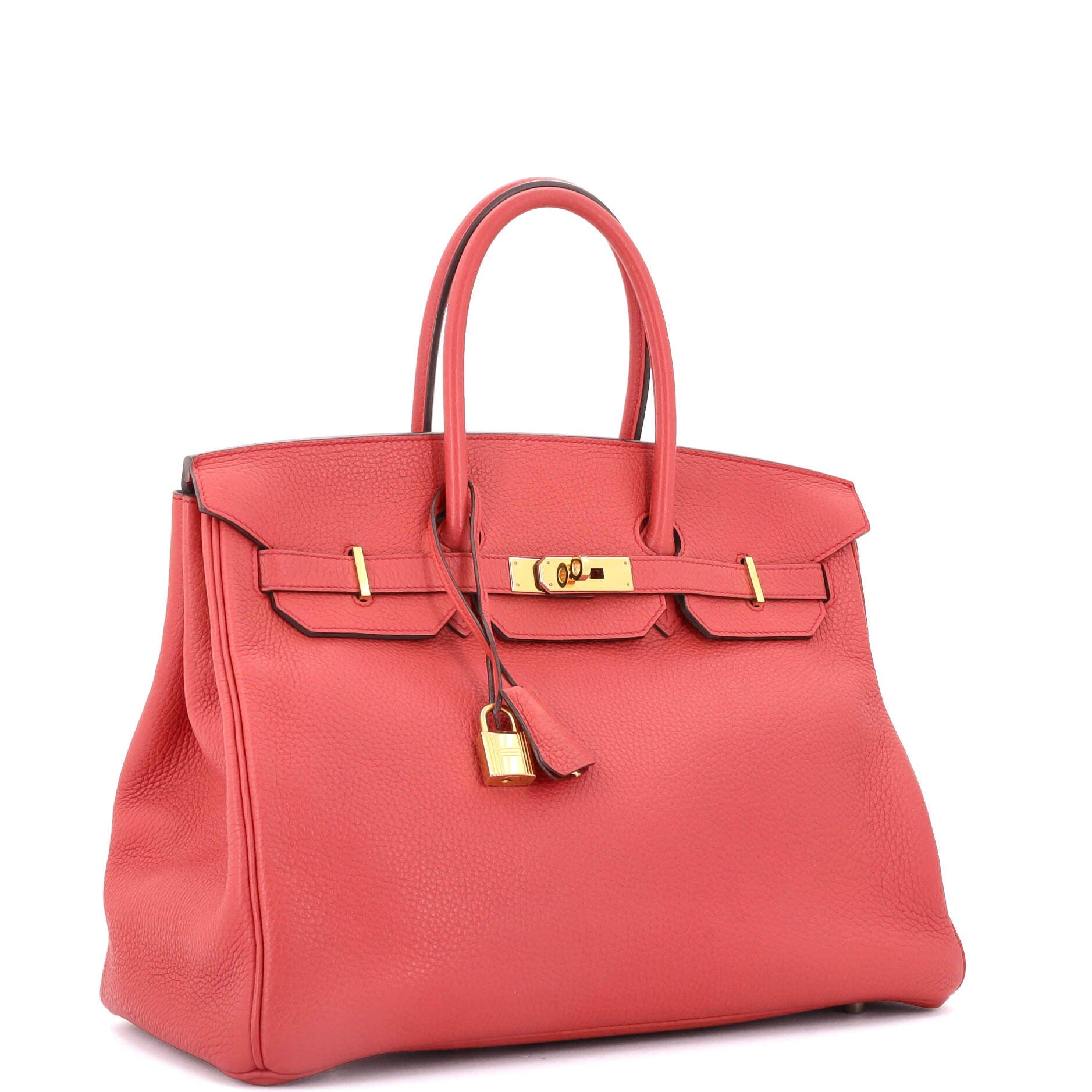 Pre-Owned Hermes Birkin Handbag Pink Clemence with Gold Hardware 35, Alternate, color, 