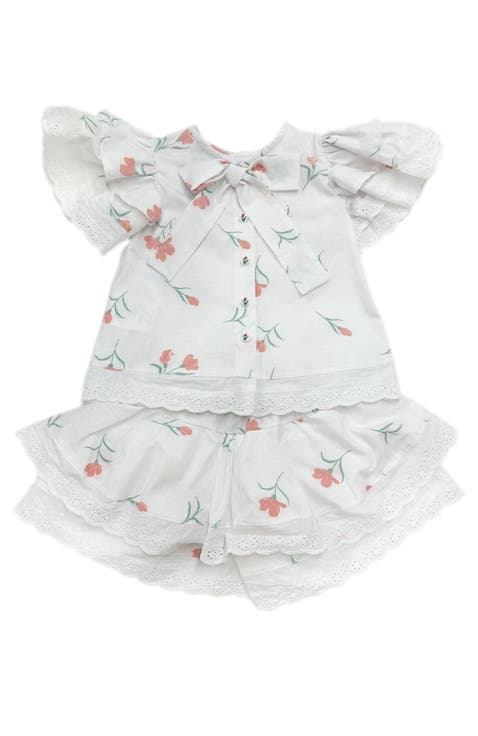 Tulip Cotton Blouse and Shorts Set (Toddler)