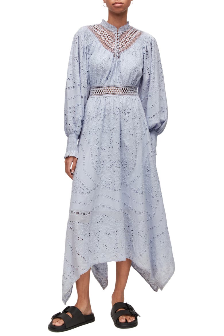 Gen Broderie Long Sleeve Dress, Main, color, GENTLE LAVENDER