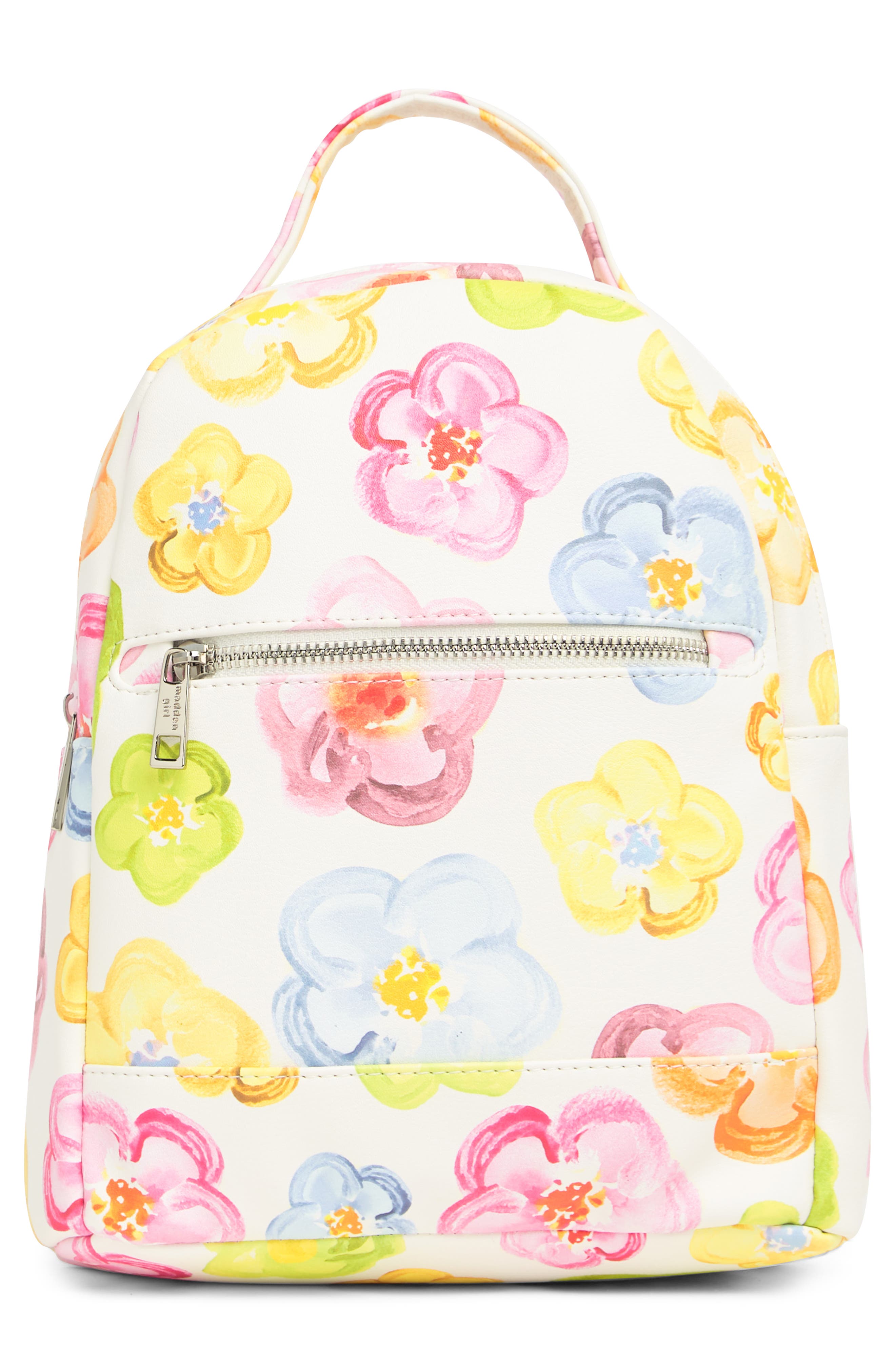 Madden Girl Faux Leather Print Backpack, Main, color, 