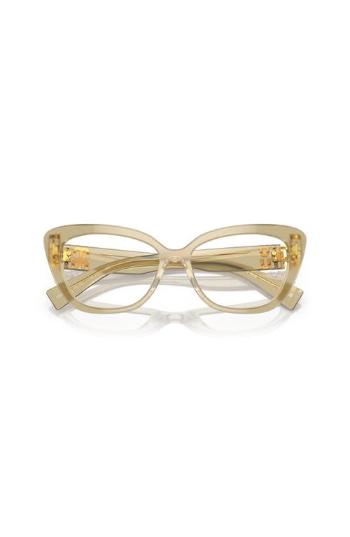 Miu Miu 53mm Cat Eye Optical Glasses In Green