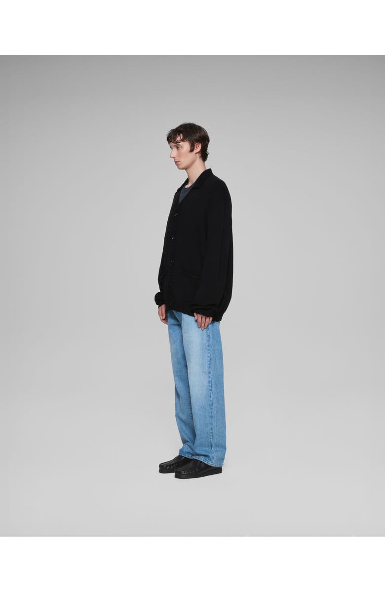 vowels Cashmere Blend Shirt Cardigan, Alternate, color, Black