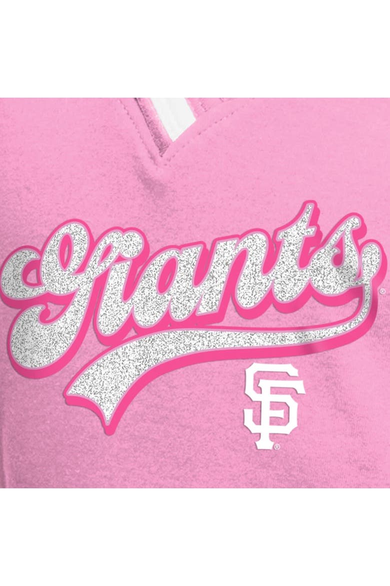 Girls Youth New Era Pink San Francisco Giants Mommy & Me Raglan V-Neck T-Shirt, Alternate, color, Pink