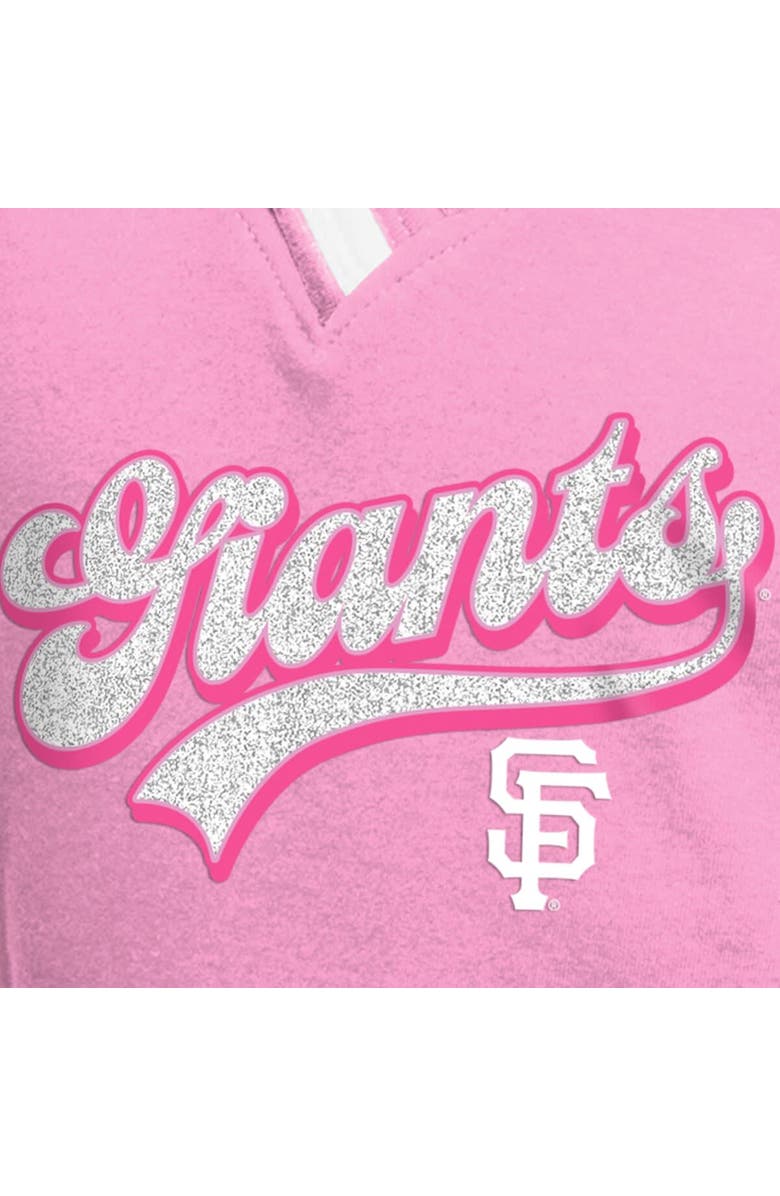 New Era Girls Youth New Era Pink San Francisco Giants Mommy & Me Raglan V-Neck T-Shirt, Alternate, color, Pink