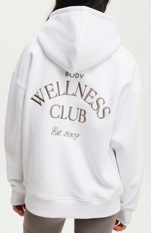 Cotton On Body Plush Premium Graphic Hoodie In White Heritage Wellness Club