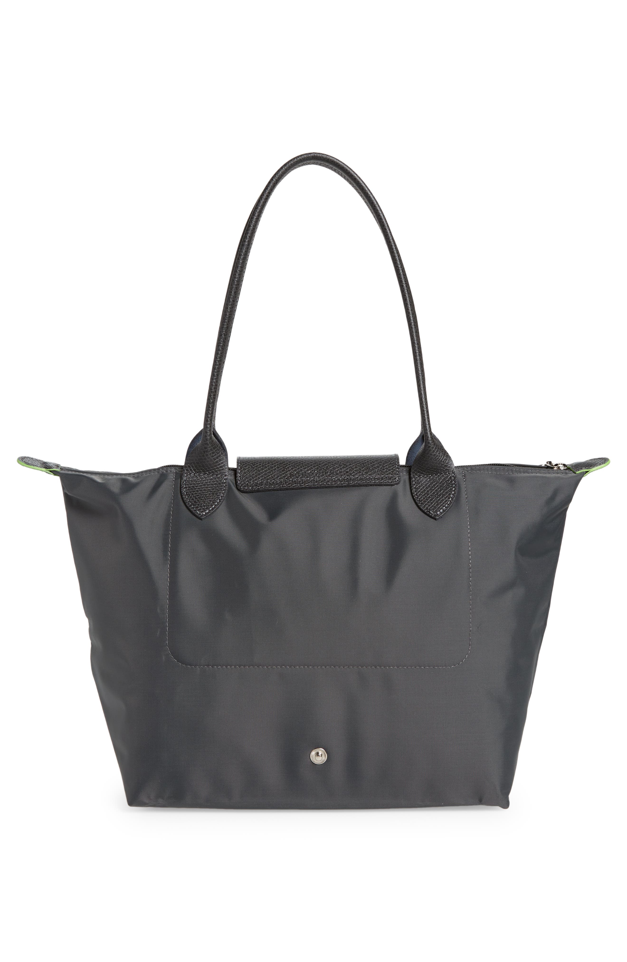 Longchamp Medium Le Pliage Green Recycled Canvas Shoulder Tote Bag, Alternate, color, Graphite