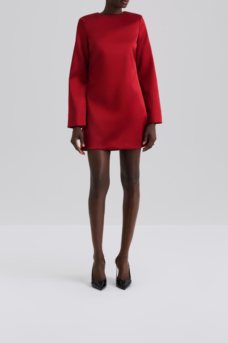 Elna Bow Detailed Mini Dress, Alternate, color, Deep Red