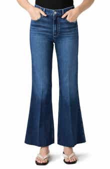 PAIGE Marlow High Waist Raw Hem Ankle Skimmer Flare Jeans