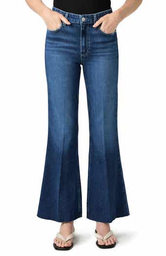 PAIGE Marlow High Waist Raw Hem Ankle Skimmer Flare Jeans