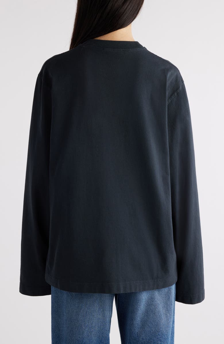 Acne Studios Edden Oversize Organic Cotton Logo Graphic T-Shirt, Alternate, color, Black