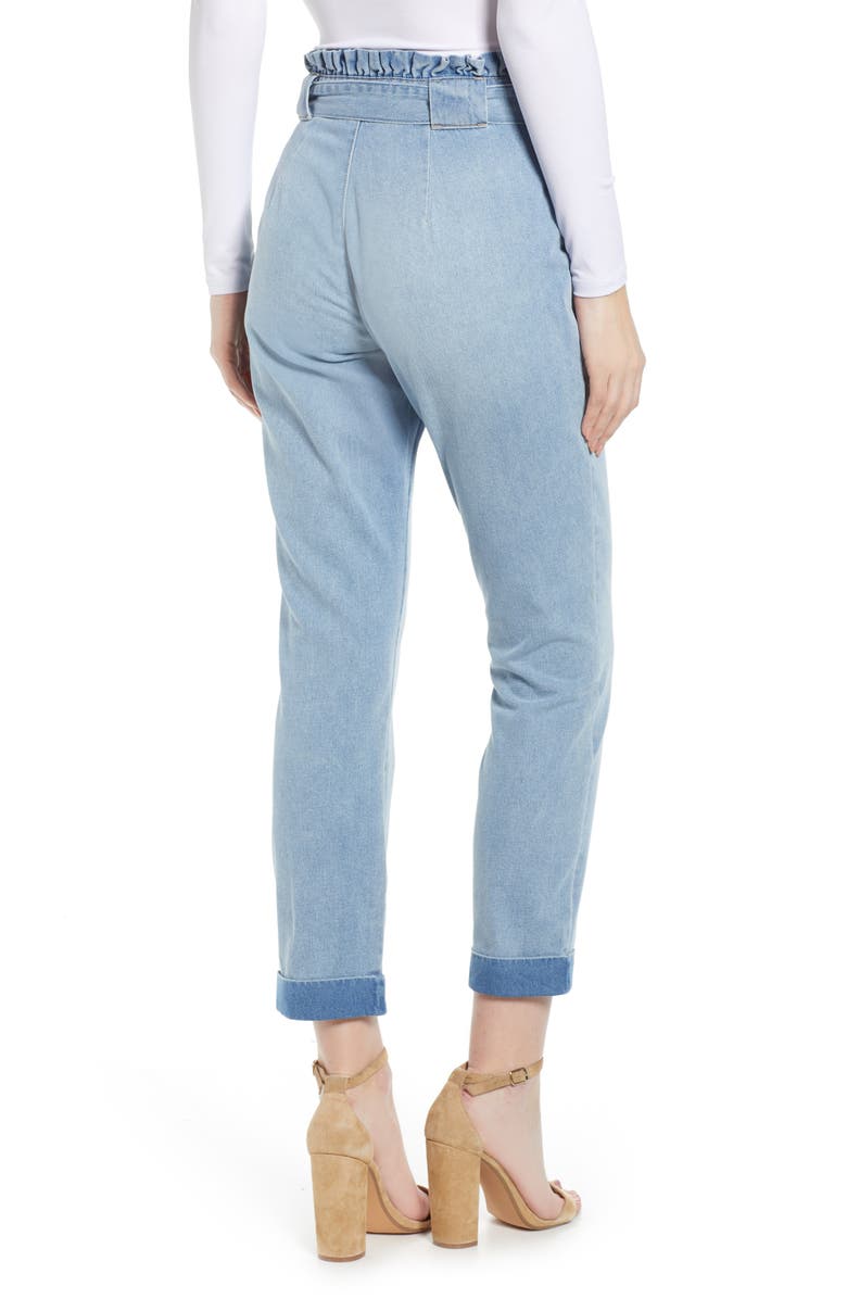 Tinsel Belted Paperbag Waist Jeans, Alternate, color,