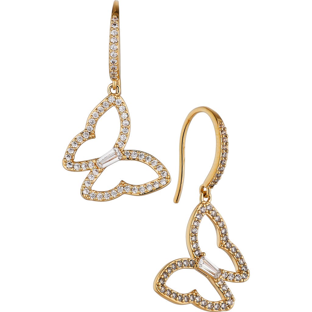 NADRI NADRI CIRQUE PAVÉ CUBIC ZIRCONIA BUTTERFLY DROP EARRINGS