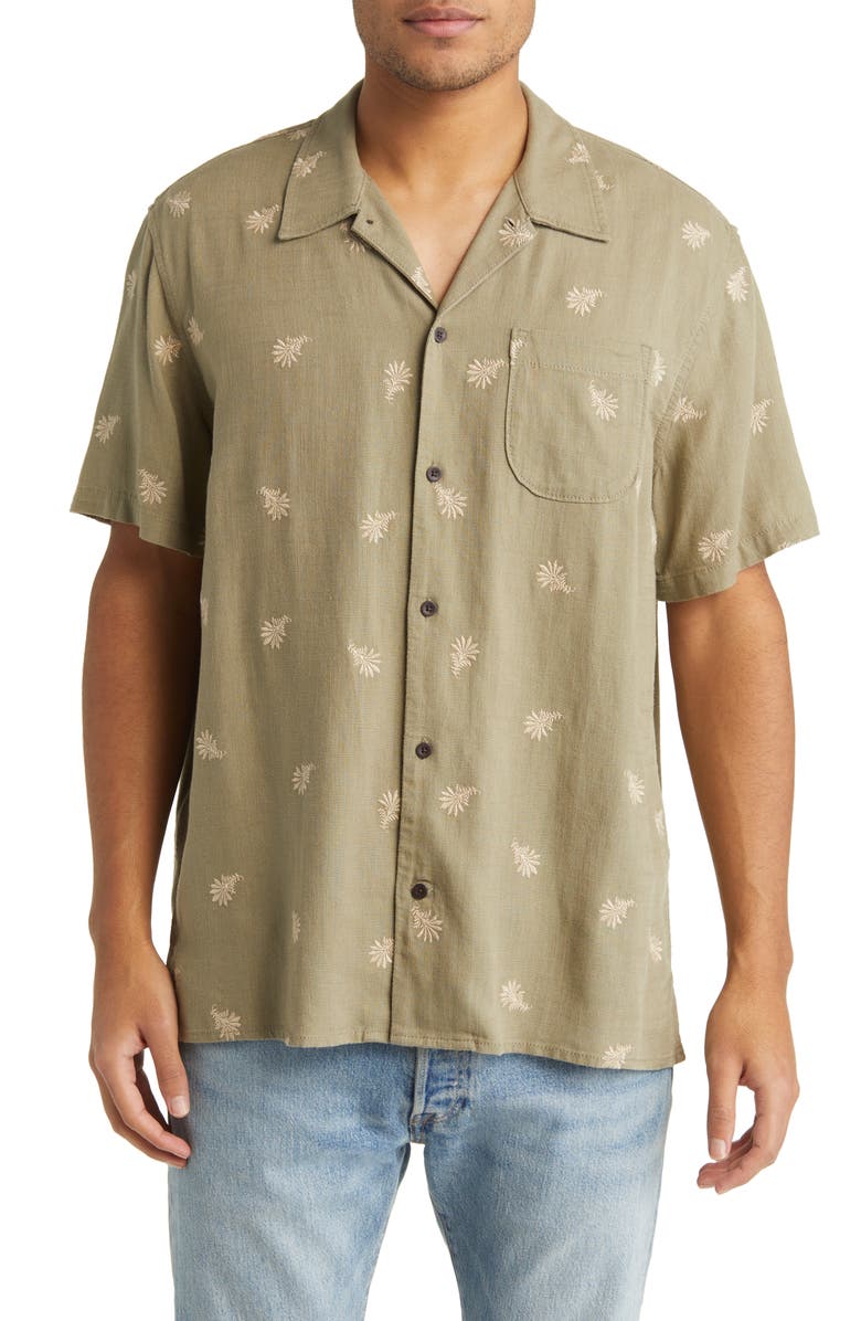 Treasure & Bond Regular Fit Embroidered Camp Shirt, Main, color, 