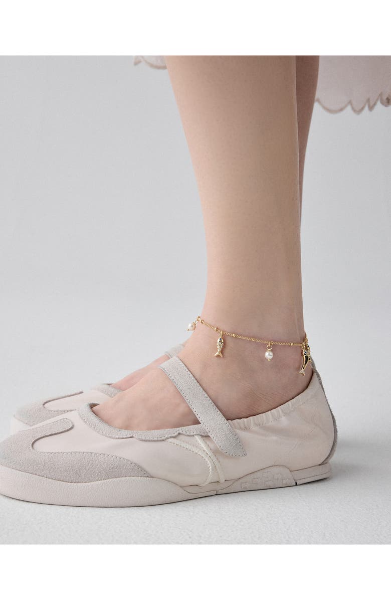 Kate Spade New York summer daze fish charm anklet, Alternate, color, Cream Multi