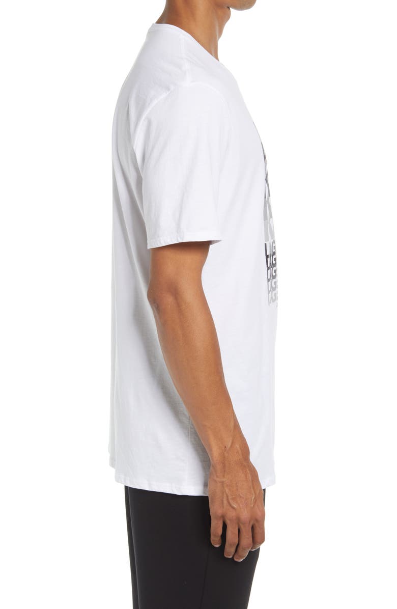 KARL LAGERFELD PARIS Flocked Stacked Logo Cotton Tee, Alternate, color, 