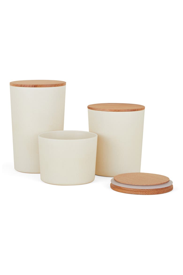 Set of 3 Essential Storage Containers, Main, color, IVORY