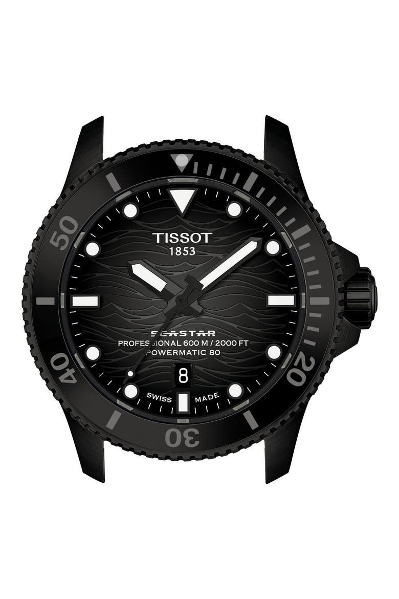 Seastar 2000 Professional Powermatic 80 Rubber Strap Watch, 46mm, Alternate, color, GREY GRADIENT