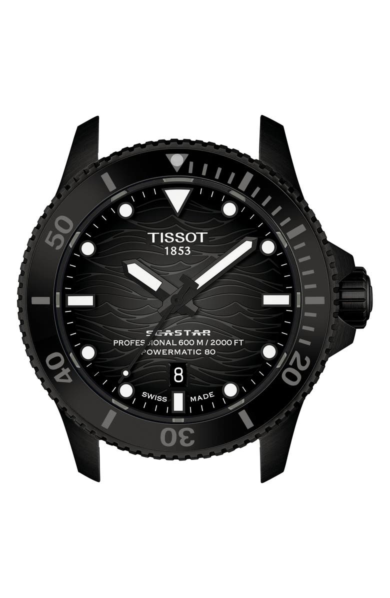 Tissot Seastar 2000 Professional Powermatic 80 Rubber Strap Watch, 46mm, Alternate, color, Grey Gradient