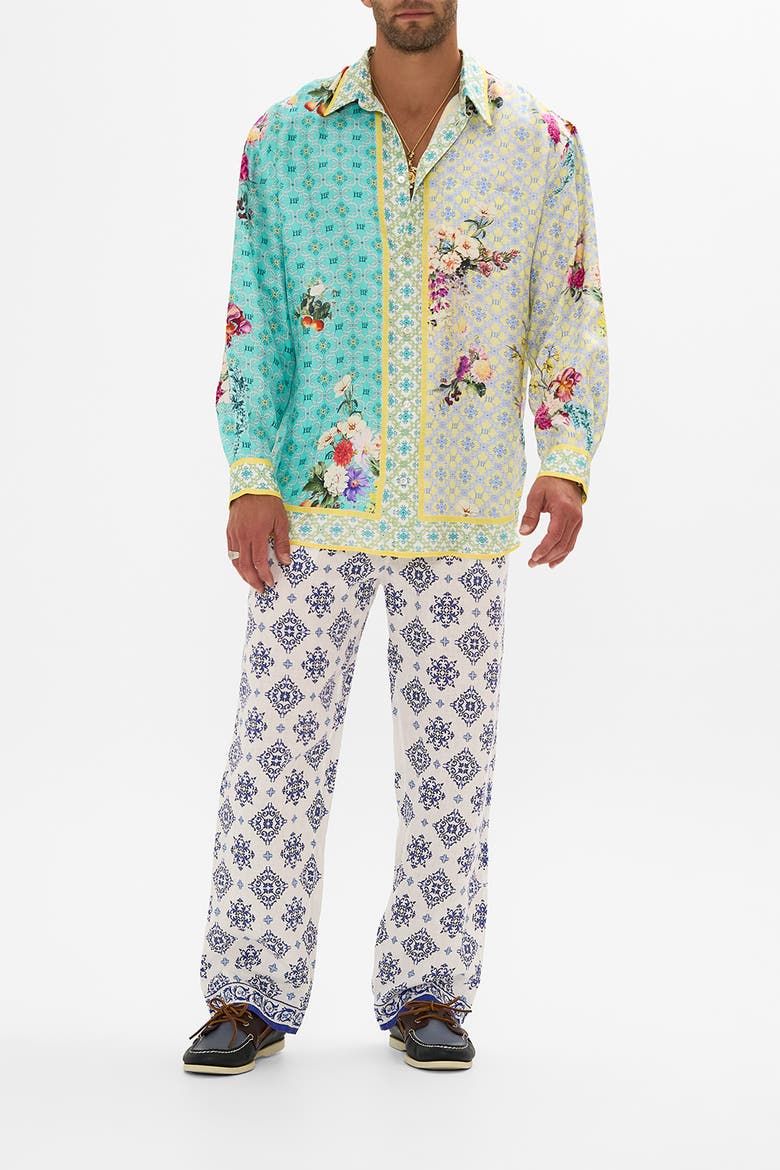 Long Sleeve Oversized Shirt Gardens Of Queluz, Alternate, color, Gardens Of Queluz