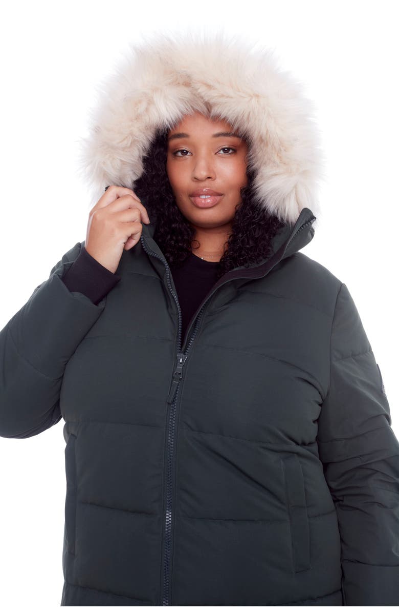Alpine North KLUANE PLUS SIZE - Vegan Down Ultra Long Winter Parka, Alternate, color, Green