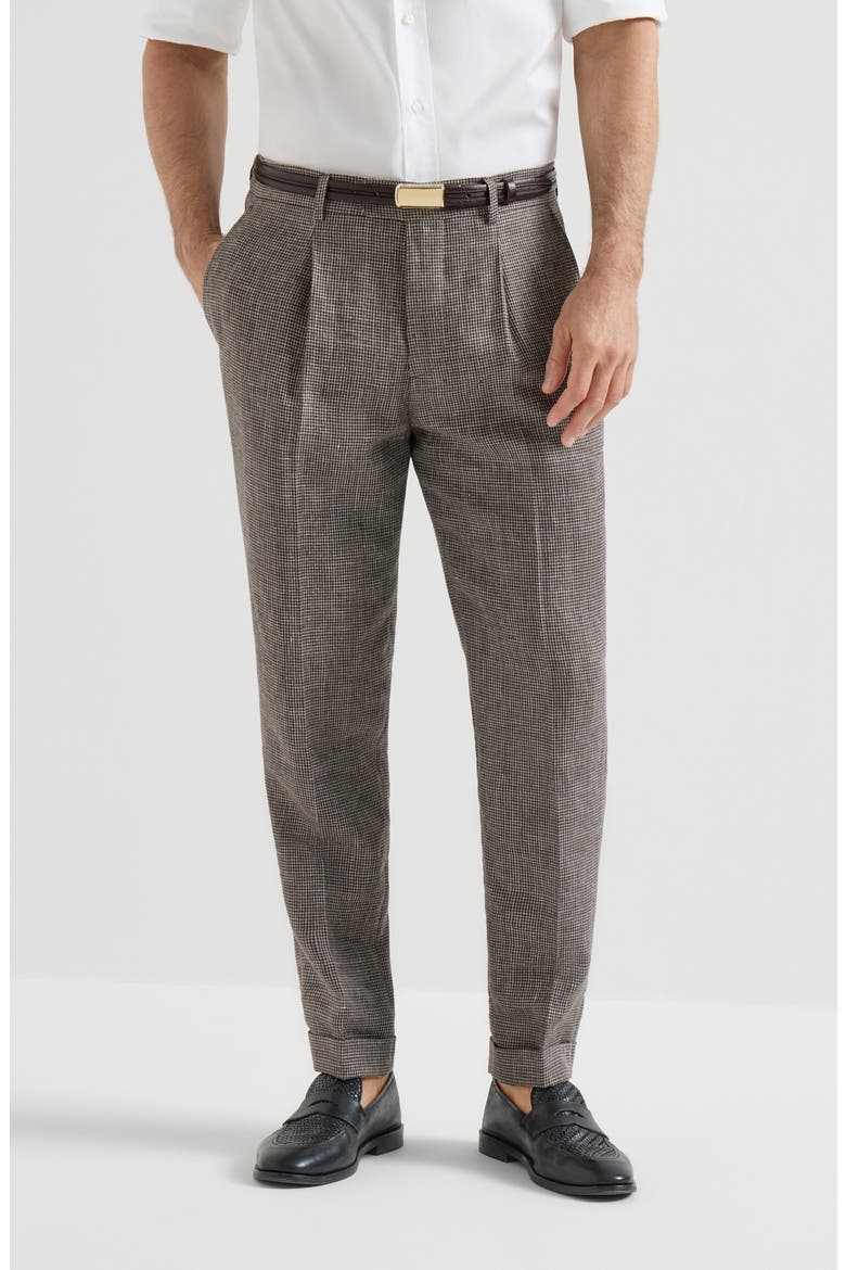 Houndstooth trousers, Main, color, Hazelnut