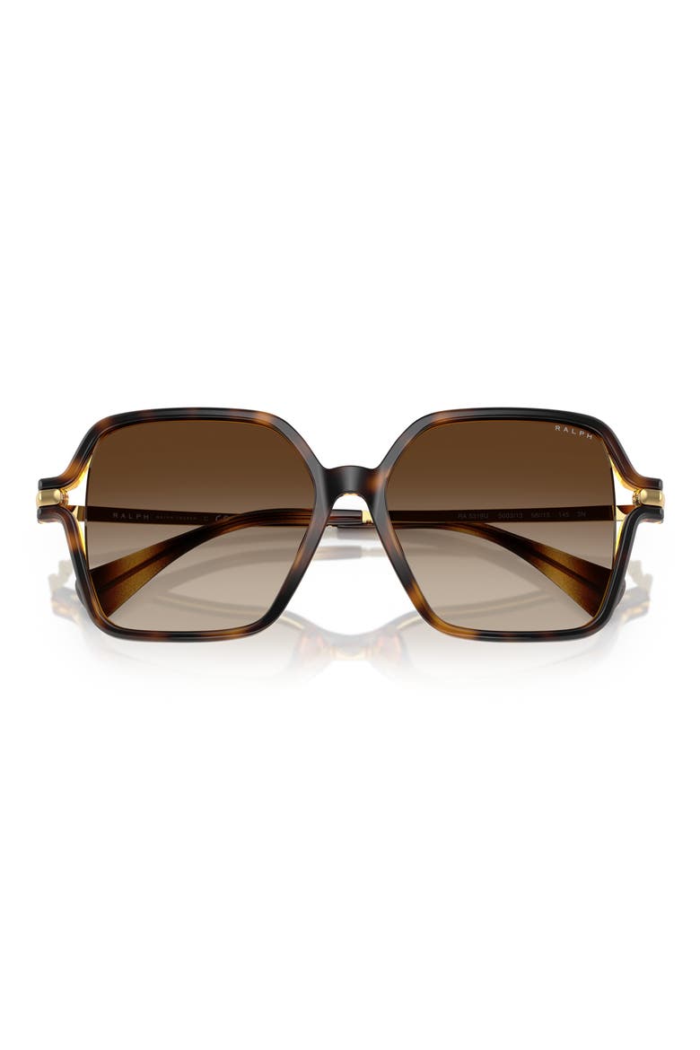 56mm Gradient Square Sunglasses, Alternate, color, DARK HAVANA / GRADIENT BROWN