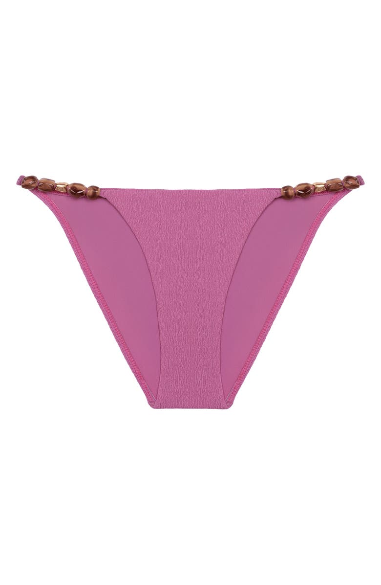 ViX Paula Hermanny Kiana Beaded Bikini Bottoms, Alternate, color, Pink