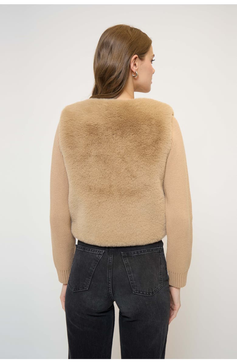 Central Park West Daphne Collarless Fur Sweater, Alternate, color, Mink