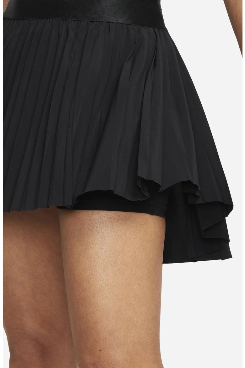 NikeCourt Dri-FIT Advantage Pleated Tennis Skirt, Alternate, color, BLACK/ BLACK/ WHITE