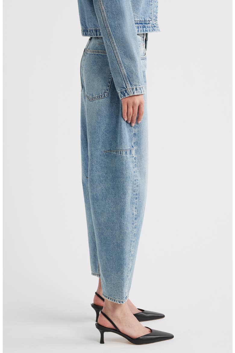 Charlie Super High Waist Crop Barrel Jeans, Alternate, color, ARLO