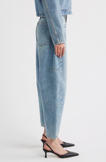 Charlie Super High Waist Crop Barrel Jeans
