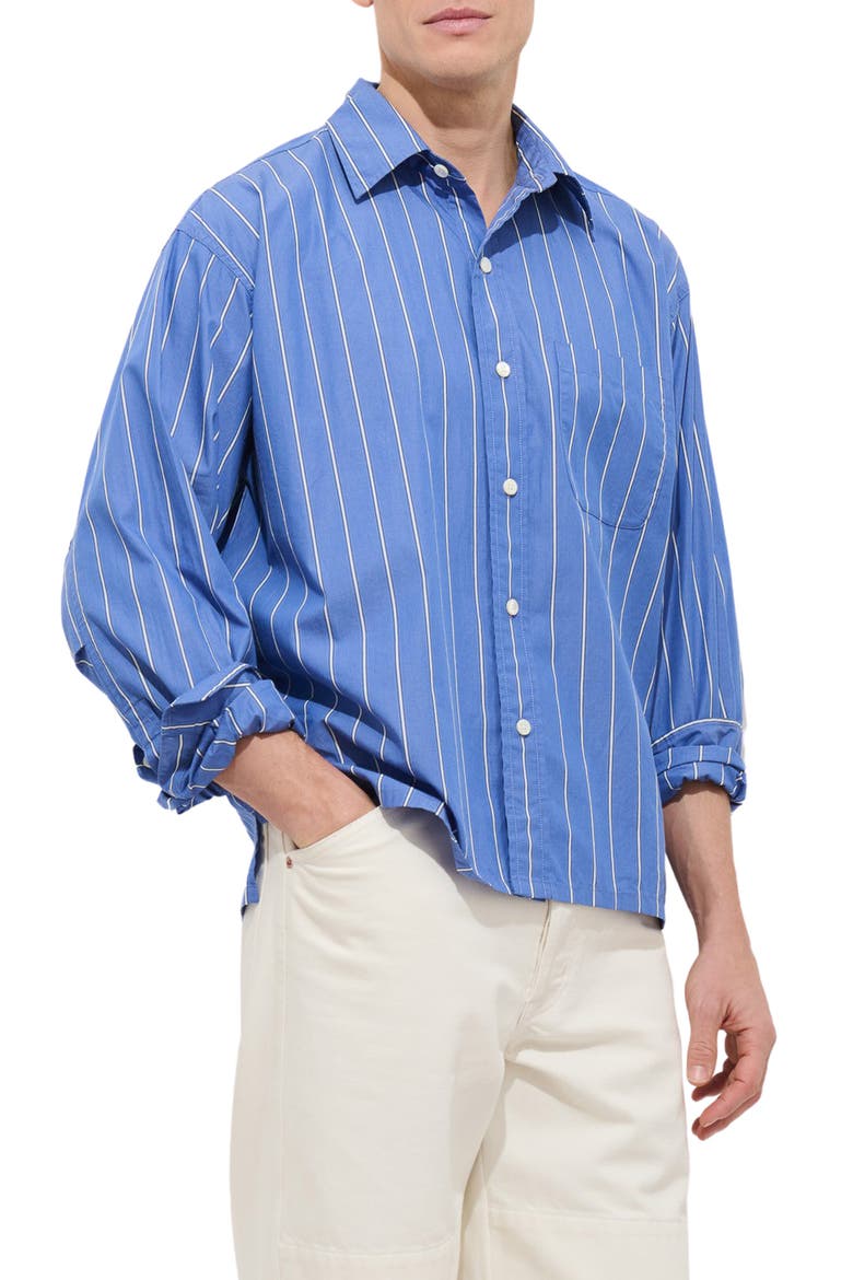 Franklin Loose Fit Stripe Cotton Button-Up Shirt (Men) | Nordstrom
