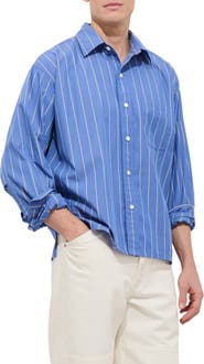 Alex Mill Franklin Loose Fit Stripe Cotton Button-Up Shirt