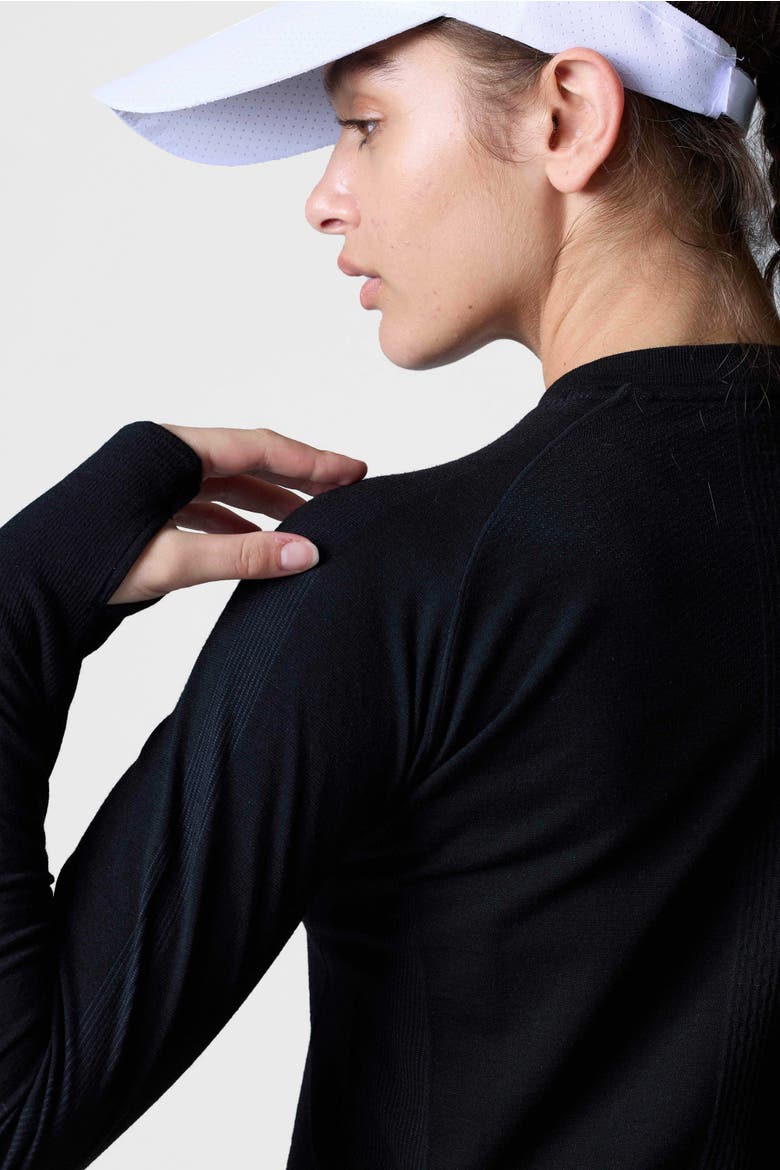 Tech Merino Classic Fit Long Sleeve Base Layer, Alternate, color, Black
