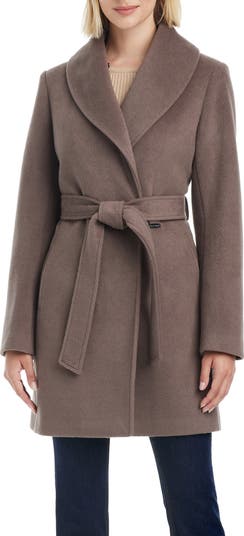 Vince Camuto Wrap Coat with Removable Faux Fur Collar | Nordstrom