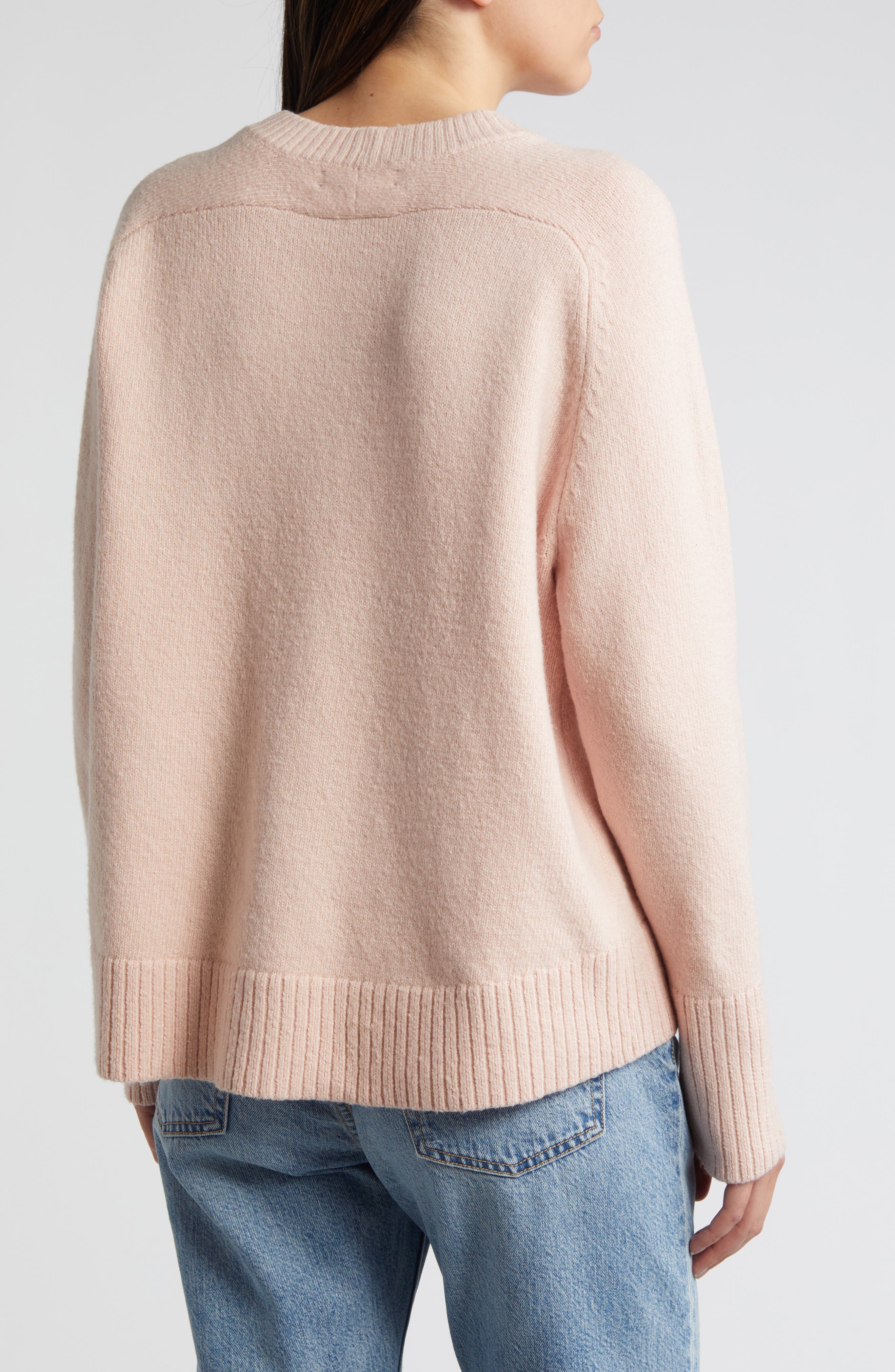 Crewneck Raglan Cotton Blend Sweater - image 2