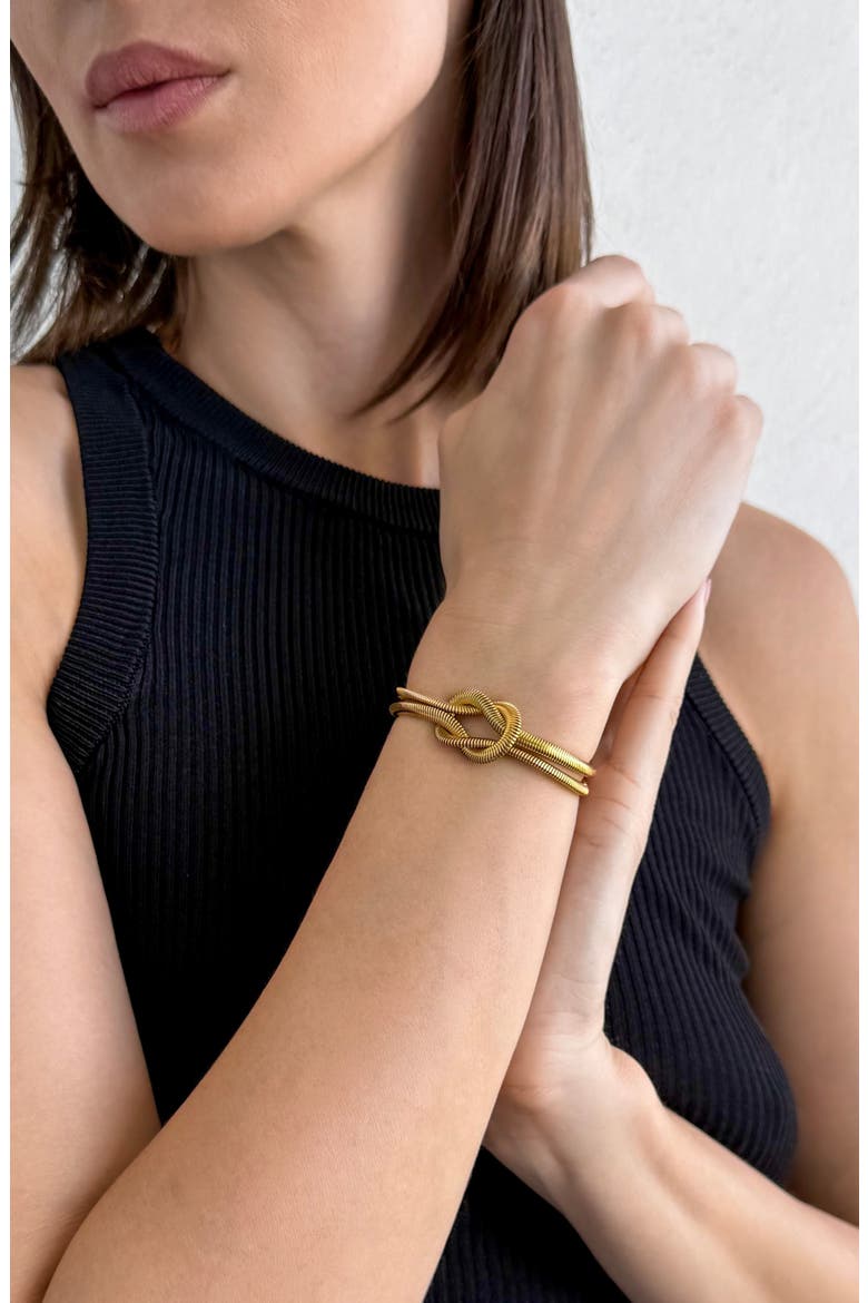 Knot Chain Bracelet, Alternate, color, GOLD