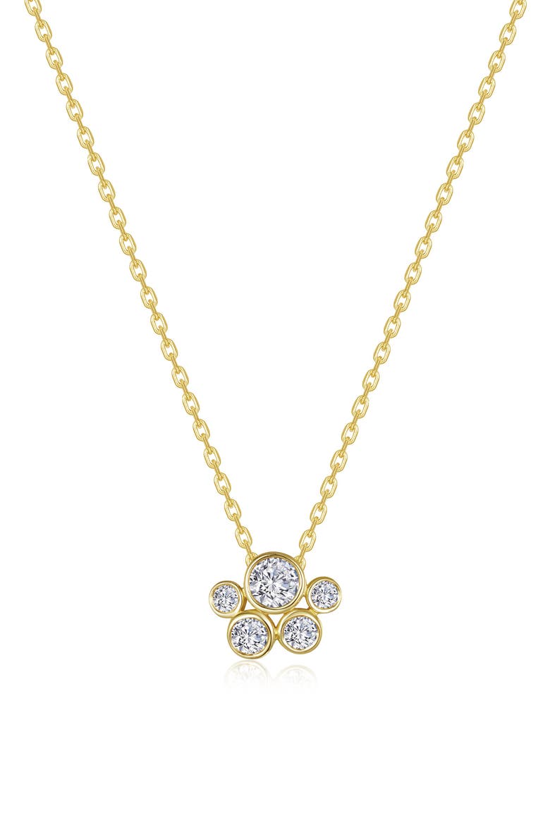 Bubble Cluster Simulated Diamond Necklace, Main, color, WHITE/ GOLD
