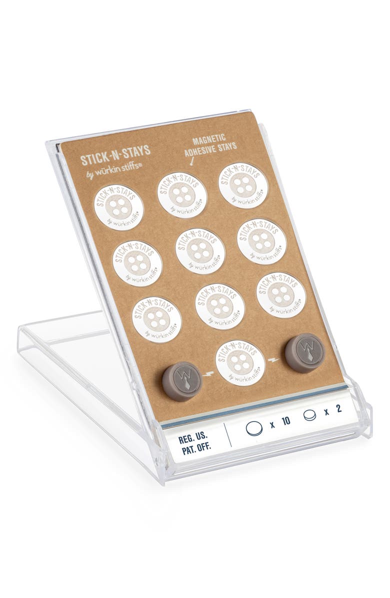 Würkin Stiffs Stick-N-Stays Polo Shirt Magnetic Collar Stays, Alternate, color,