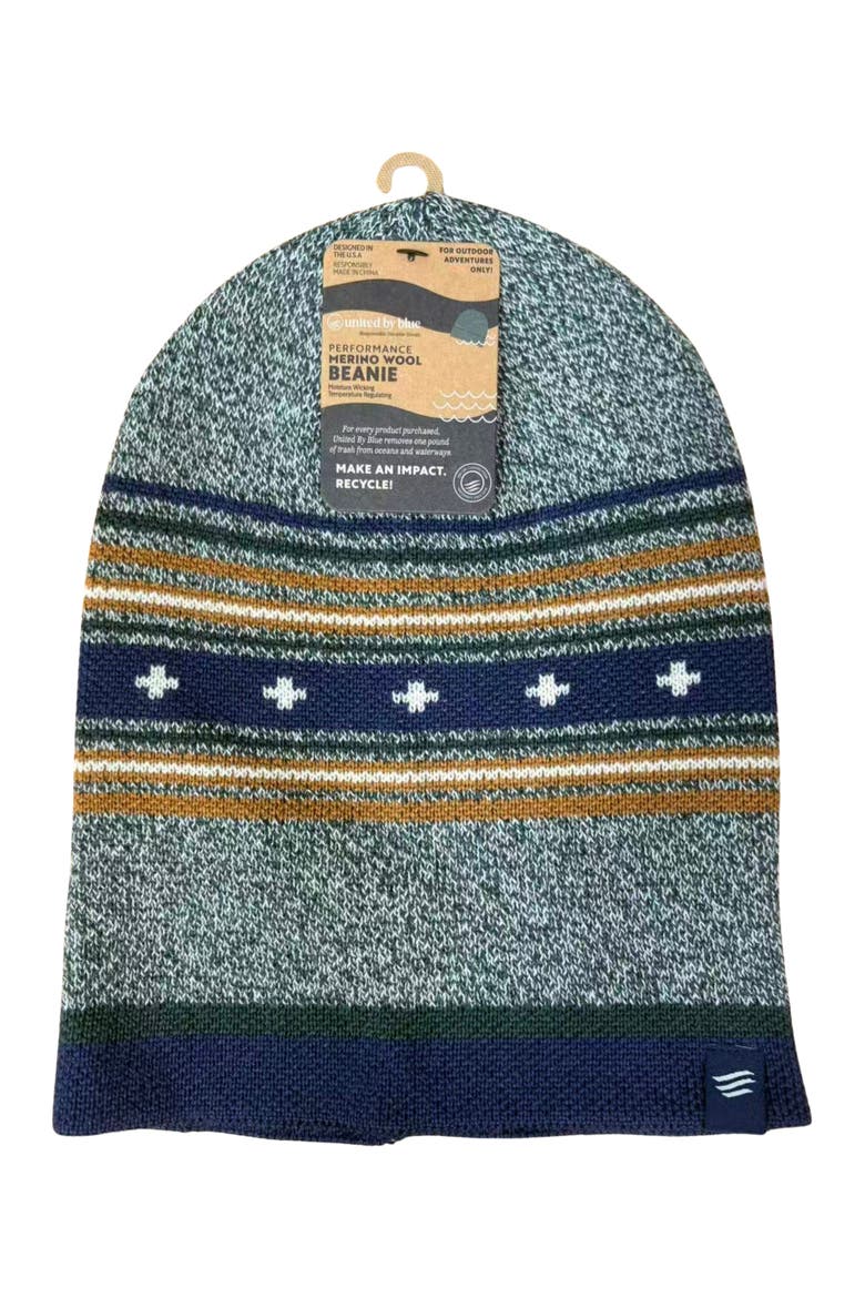 The Merino Wool Slouchy Modern Fair Isle Beanie, Main, color, Teal