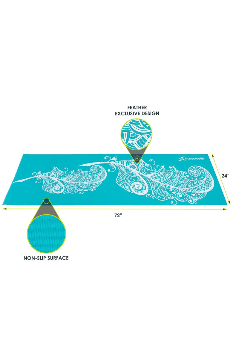 ProsourceFit Printed Yoga Mat, Alternate, color, Blue