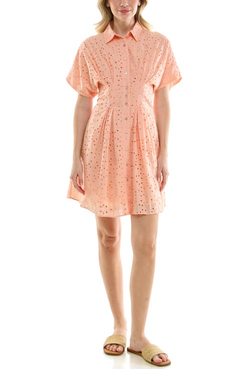 Cotton Broderie Anglaise Mini Shirtdress