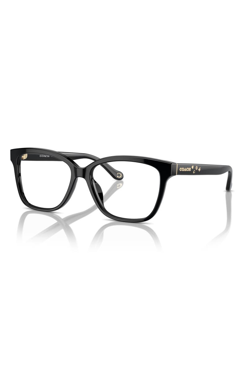 COACH 53mm Square Optical Glasses, Alternate, color, Black / Demo Lens