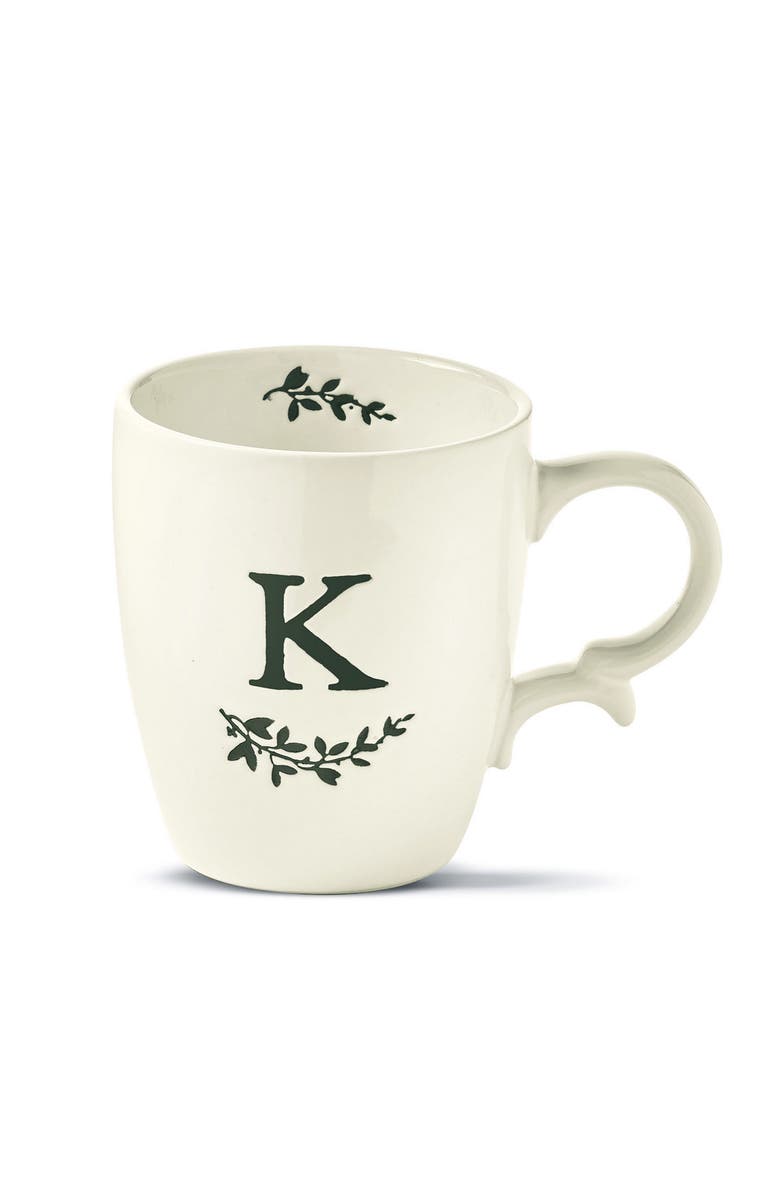 tag Personalized Monogram K Mug - Ceramic Drinkware Spring White, Main, color, White