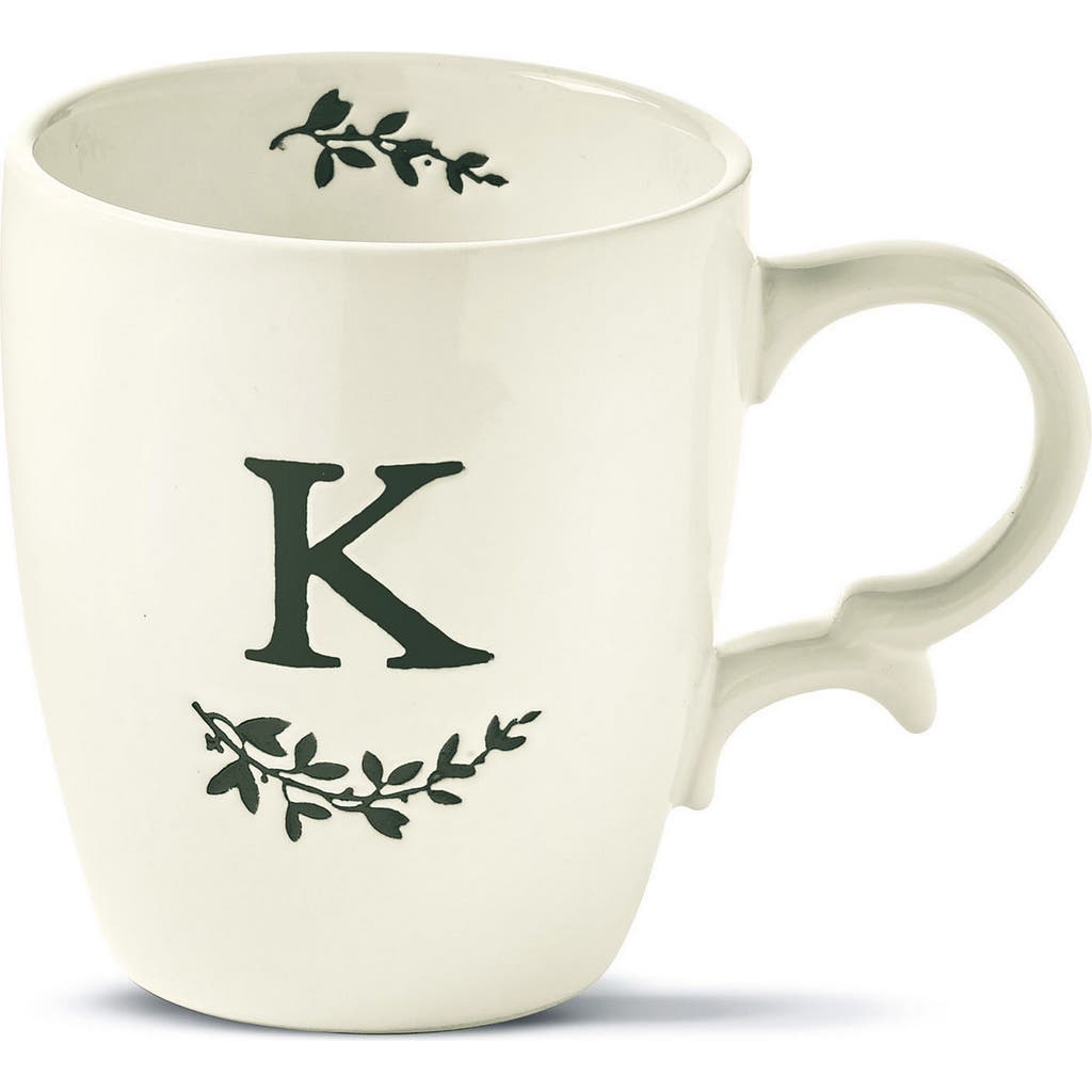 Tag Personalized Monogram K Mug In White