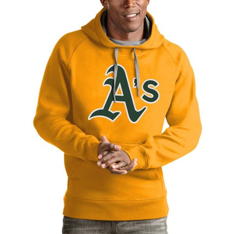 Men's Antigua Gold Oakland Athletics Victory Pullover Team Logo Hoodie